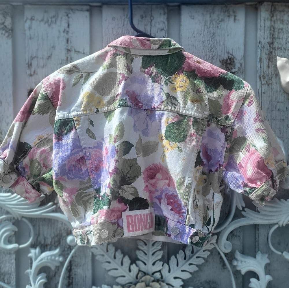 Cropped Bongo floral jean jacket